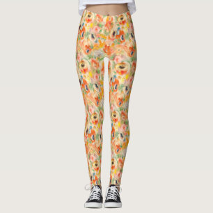 Legging Flores de Mola Laranja
