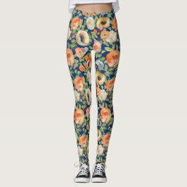 Legging Flores de Mola Laranja