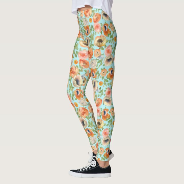 Legging Flores de Mola Laranja (Esquerda)