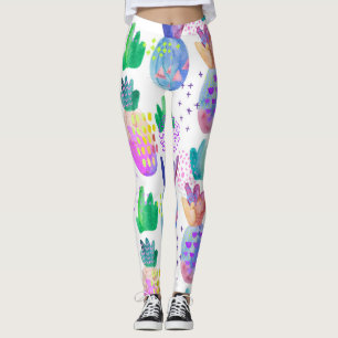 Legging Flores de outono pintadas à mão, padrão sem costur