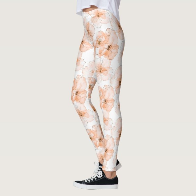 Legging Flores de Pêssego Bonito Aniversário (Esquerda)