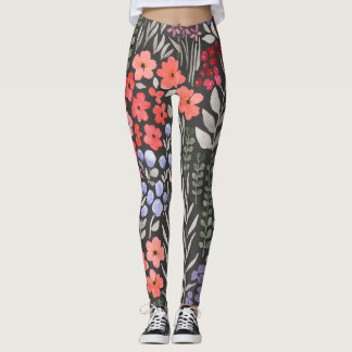 Legging Flores de Prado: Floral Sem Costura Aquarela