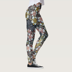 LEGGING FLORES DE PRIMAVERA AMARELO DE TINTA BRANCA HAIKU/