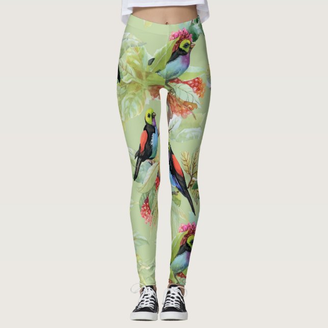 Legging Flores de Verão: Padrão Tropical (Frente)