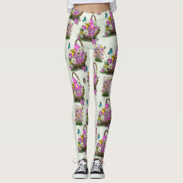 Legging Flores do Festival de Primavera no Verão