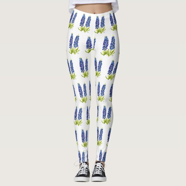 Legging Flores do Texas Flores Selvagens Cadeias (Frente)