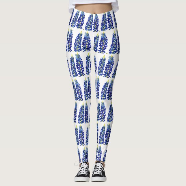 Legging Flores do Texas Flores Selvagens Cadeias (Frente)