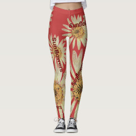 Legging Flores do verão elegantes, mulheres vermelhas