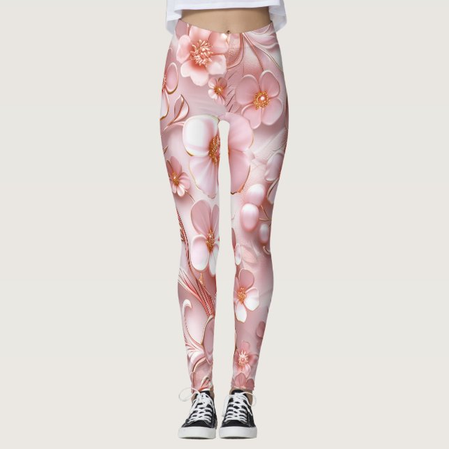 Legging Flores Doce em Pernas Rosa (Frente)