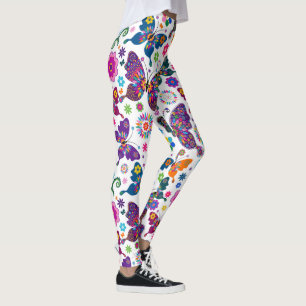 Legging Flores e borboletas coloridas