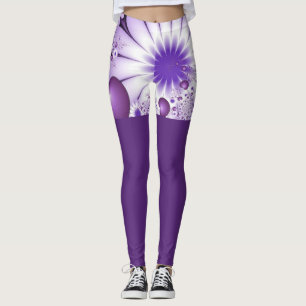 Legging Flores e Corações Abstratos Fractais ao Cair no Am
