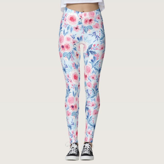 Legging Flores e folhas aquáticas 2 (Frente)