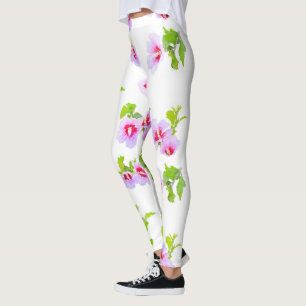 Legging Flores e folhas da aguarela
