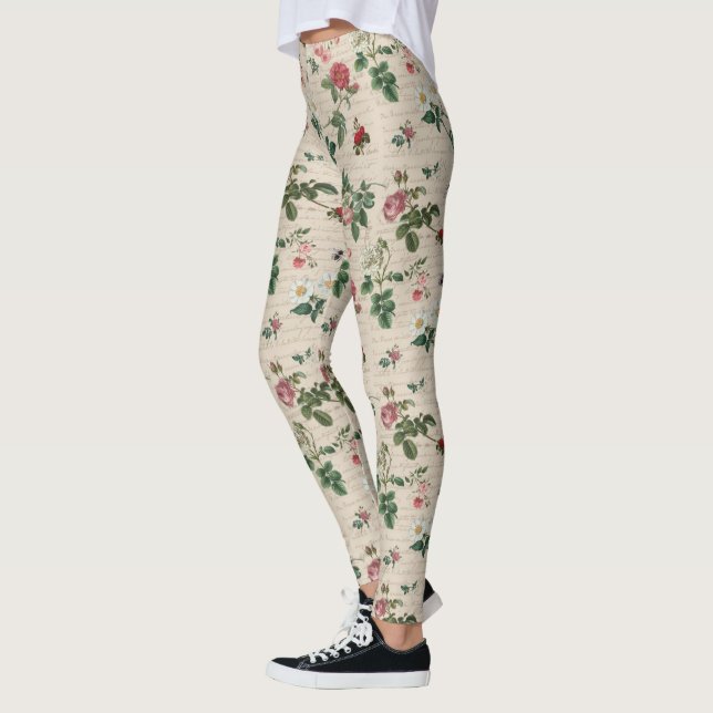 Legging Flores E Folhas De Fundo (Esquerda)