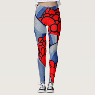 Legging flores e folhas estilizadas impressão