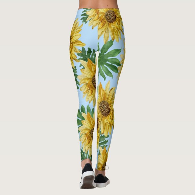 Legging flores e folhas tropicais (Verso)