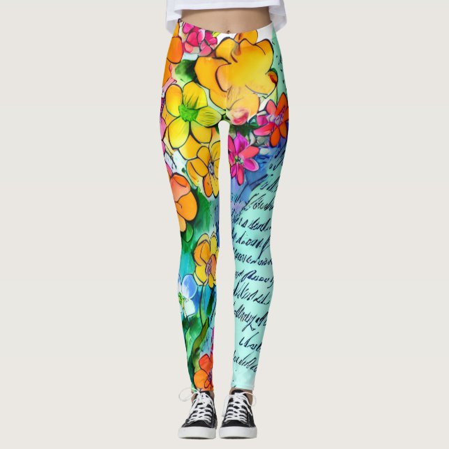 Legging Flores e Letras (Frente)