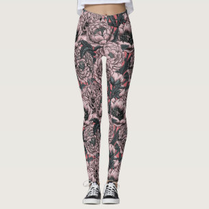 Legging Flores e mariposas cor-de-rosa