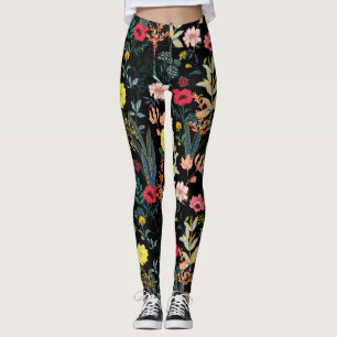 Legging Flores e Plantas Botânicas Coloridas Bonitas