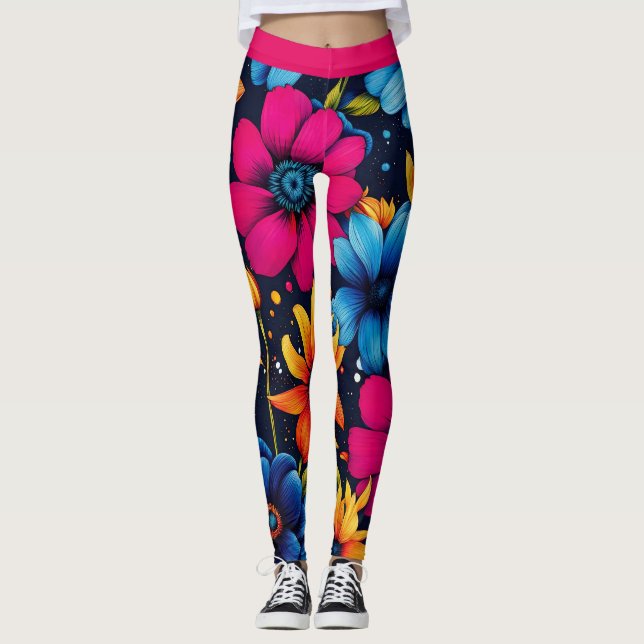 Legging Flores e Rosas adoráveis (Frente)