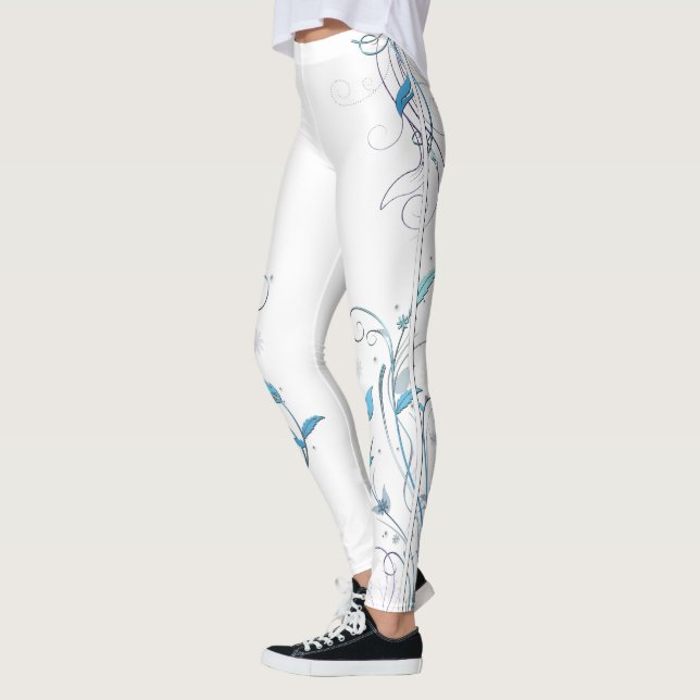 Legging Flores em Vines Azul (Esquerda)