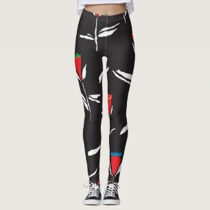 Legging Flores Estilizadas: Elegância de Padrão Vintage