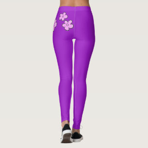 Legging Flores felizes - Rosa em Roxo