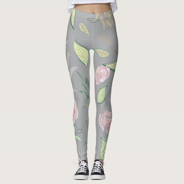 Legging Flores Festivas De Aquarelas 2 (Frente)