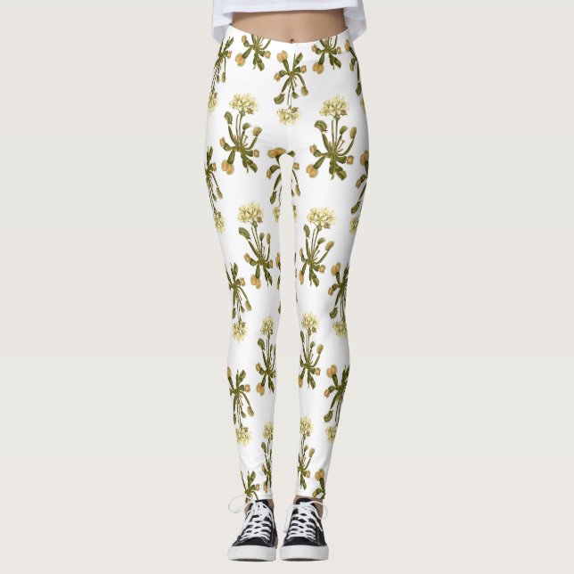 Legging flores florais de flytrap de veno (Frente)