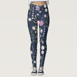 Legging Flores Florais De Padrões De Superfície Da Moda