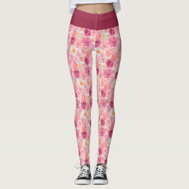 Legging Flores Florais Magenta Magenta, Cor-de-rosa, cor-d
