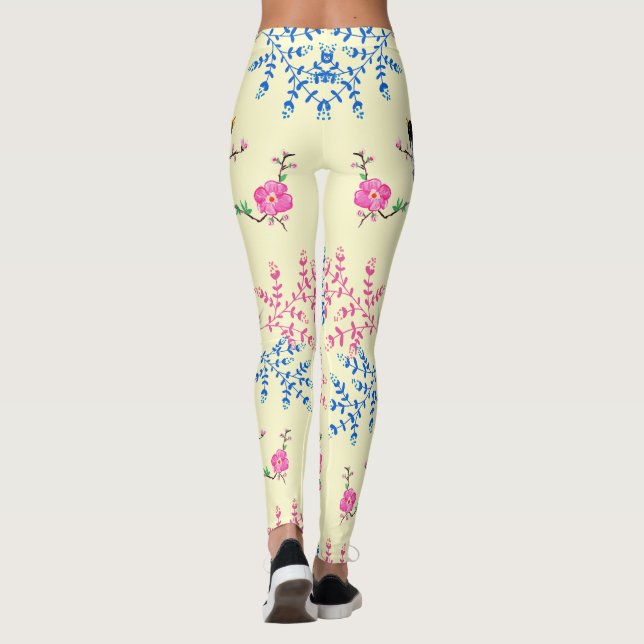 Legging Flores Florais Trendy Cream Aves Naturais (Verso)
