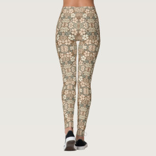Legging Flores Folclóricas Contemporâneas em Tons Terrosos