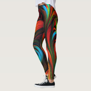Legging Flores Fractais Coloridas