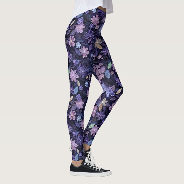 Legging Flores Giratórias Roxas (Direita)