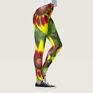Legging Flores grandes laranja e amarelas em coberturas