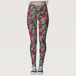 Legging Flores Houndstooth