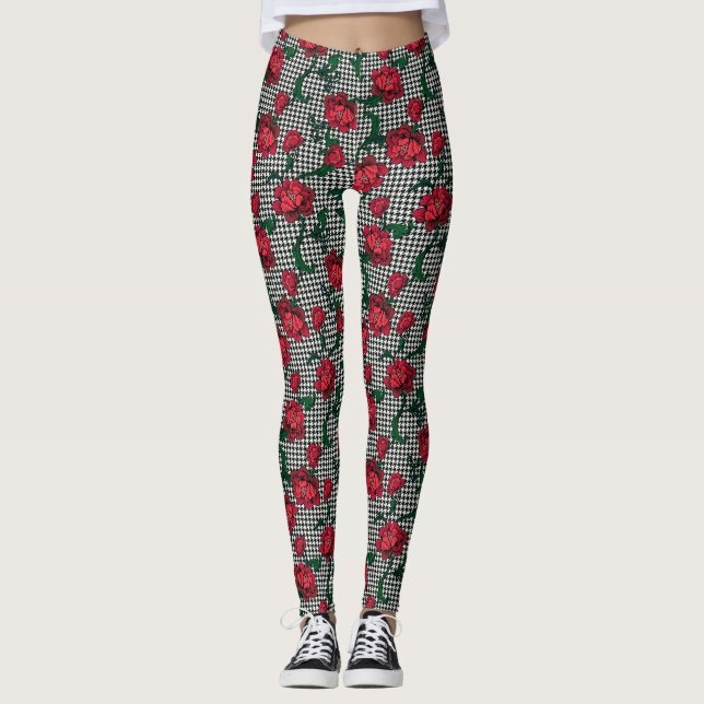 Legging Flores Houndstooth (Frente)
