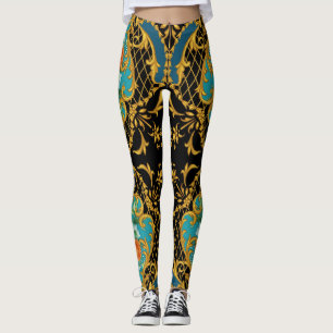 Legging Flores Laranja Rosa: Composição Quadrada