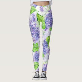 Legging Flores lilás aquáticas