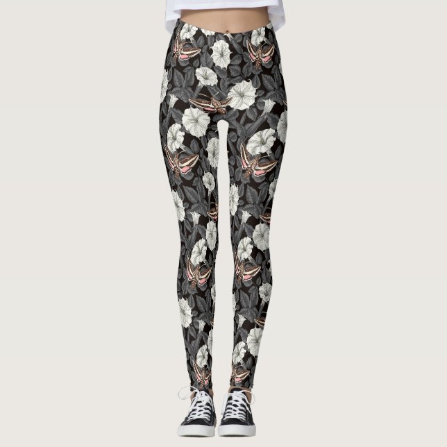 Legging Flores-lua e mariposas-esfinge 2 (Frente)