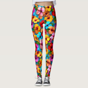 Legging Flores Multicoloridas Florais Padrão-36355