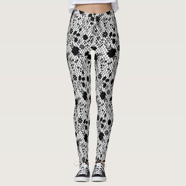 Legging Flores na rede 01.wx4 Black BG (Frente)