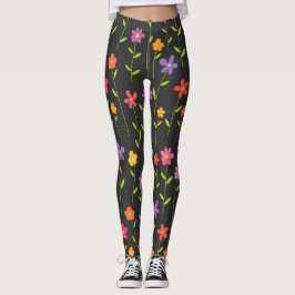 Legging Flores negras coloridas