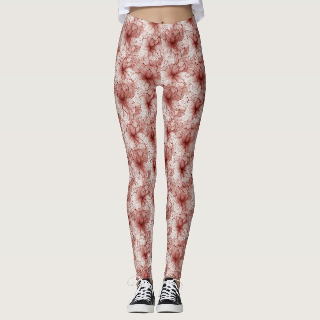 Legging Flores no Véu Escarlate (Frente)