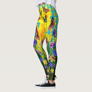 Legging Flores Ocupadas Para Borboletas