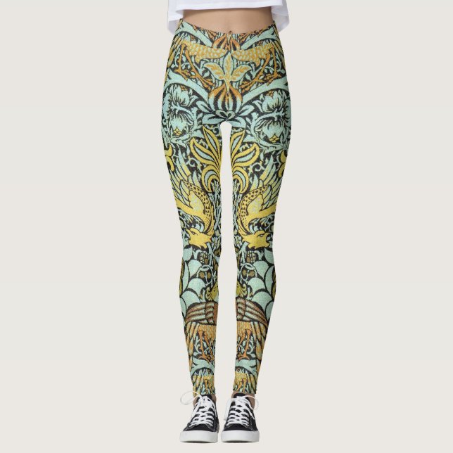 Legging FLORES,PACOTES,DRAGÕES Amarelo BLack Branco (Frente)