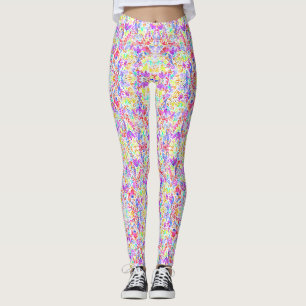 Legging Flores pastéis abstratas