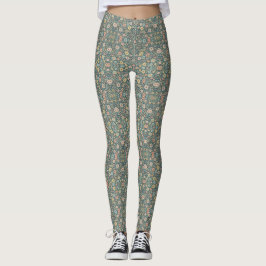 Legging Flores pastosas com fundo escuro
