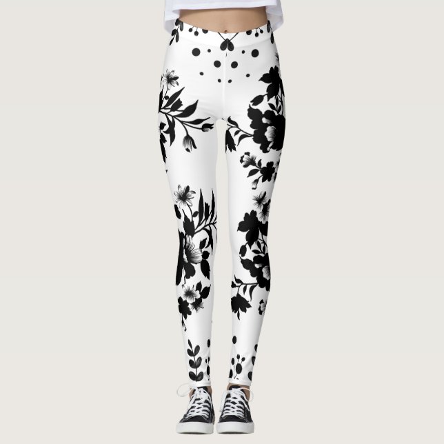 Legging Flores pretas (Frente)